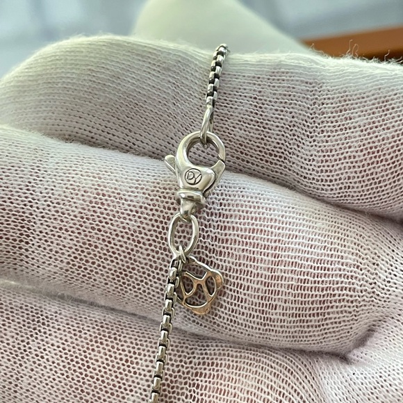 David Yurman 925 & 18k Gold Albion Pendant Necklace with Black Onyx 20" - Picture 3 of 10